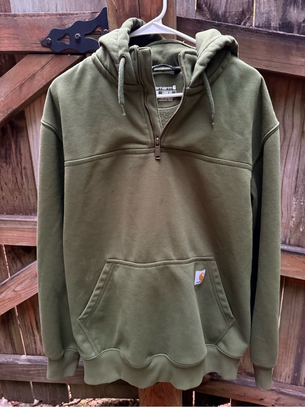 Carhartt Olive Green Rain Defender Hoodie Jacket